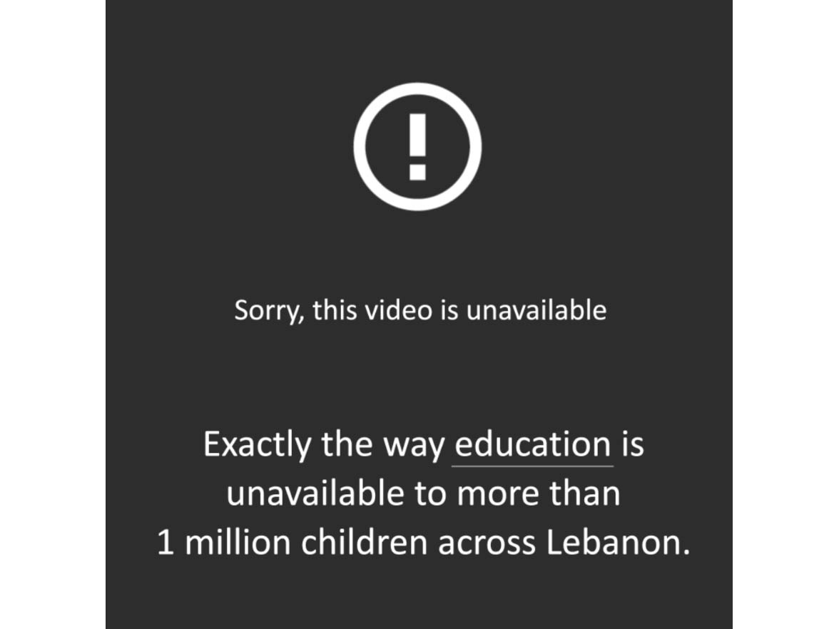 When the ‘unavailable screens’ notification can benefit the right to education: a campaign by Horizon FCB for ‘Teach a Child’